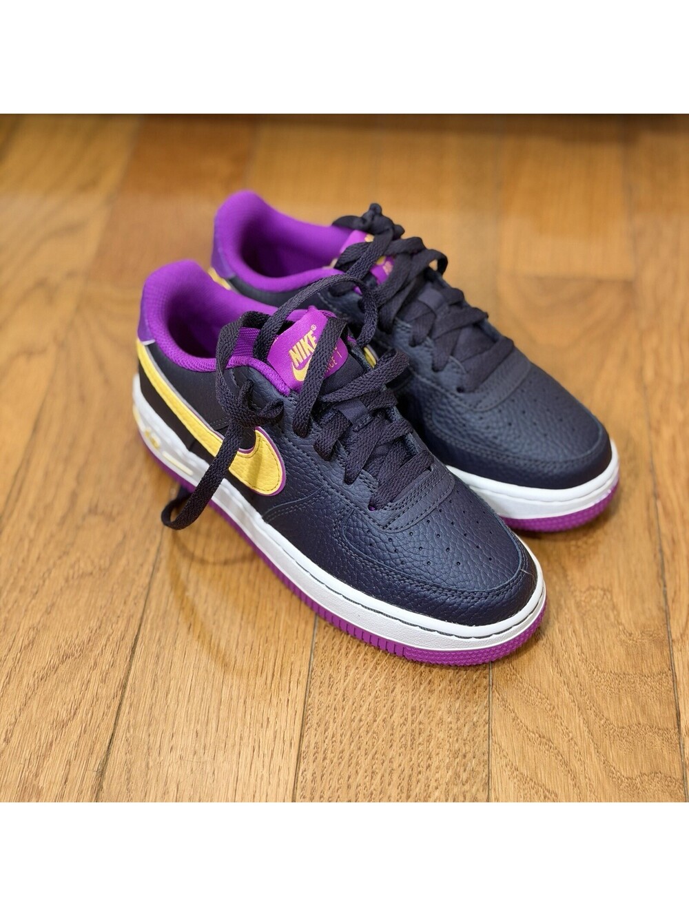 Size 3.5Y US Kids Nike Air Force 1 GS Cave Purple Yellow DX5805-500 Youth